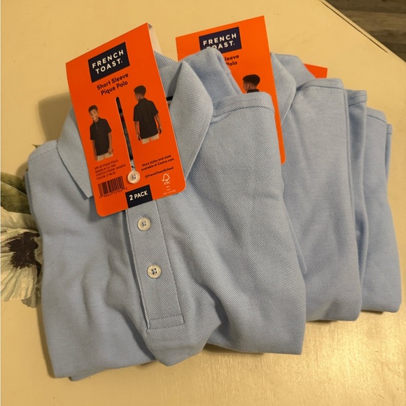 French Toast Light Blue Polo Shirt 2-Pack - Picture 7 of 8